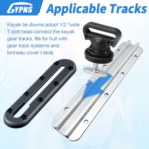Kayak Track Mount Vertical Tie Downs - 4 Pack for Secure Watercraft & Accessories