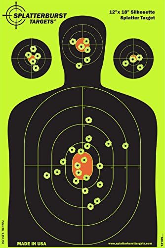 Splatterburst Targets - Silhouette Shooting Targets | 12x18 Inch Bright Fluorescent Yellow for Easy Shot Visibility