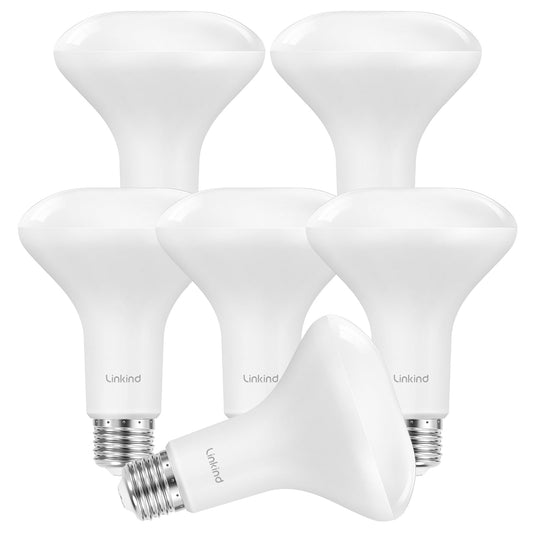 Linkind BR30 LED Flood Light Bulbs Indoor, 65W Equivalent Dimmable LED Recessed Bulbs, 10W 850 Lumens, 5000K Daylight E26 Base, Recessed Can Light Bulb for Bedroom Dining Room Bathroom, 6 Packs