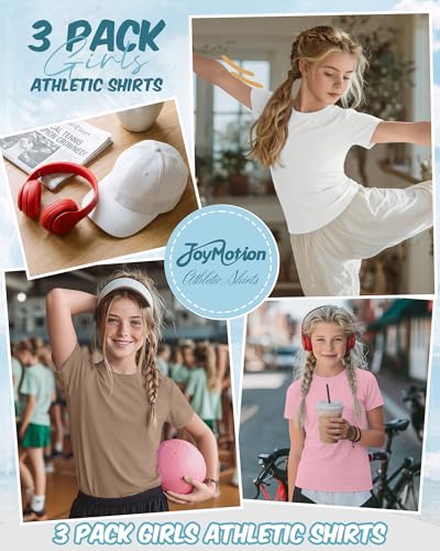 Girls' Athletic Shirts - 3-Pack Short Sleeve Active Tops