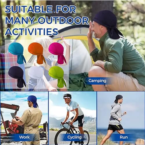 Cooling Doo Rag - Breathable Sweat Wicking Liner for Men & Women - Fluorescent Green