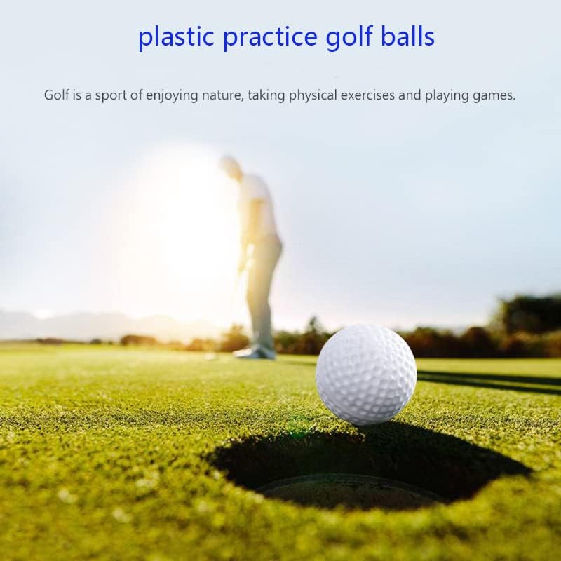 White Hollow Plastic Golf Balls - 12 Pack, 42mm Training Balls
