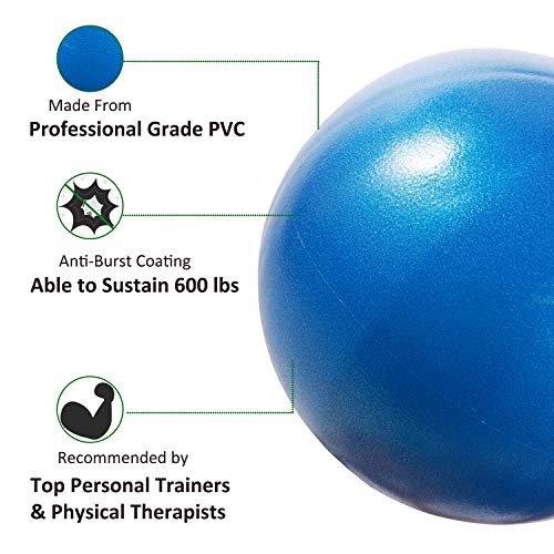 9-Inch Mini Exercise Ball for Yoga, Pilates & Core Training - Blue