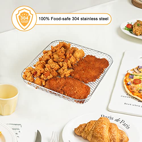 BYKITCHEN 8 Inch Square Air Fryer Rack for 6-7.5 QT Cosori, Ninja, Gourmia Airfryer - Stackable Food Dehydrator Accessory