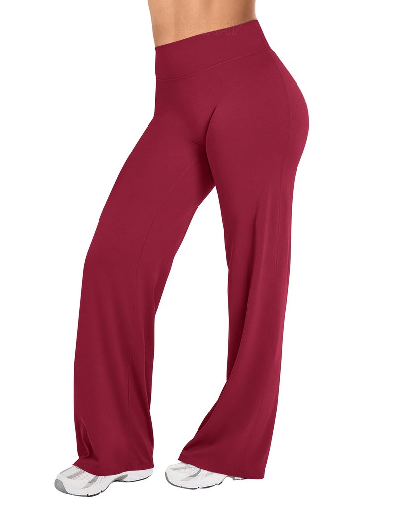 ASERAY Workout Yoga Pants Women High Waist Straight Leg Bottoms Tummy Control No Front Seam Soft Stretch Leggings for Women Pink