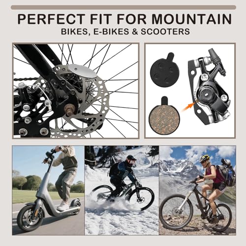 5 Pairs Semi-Metallic Disc Brake Pads for Mountain Bikes and E-Bikes