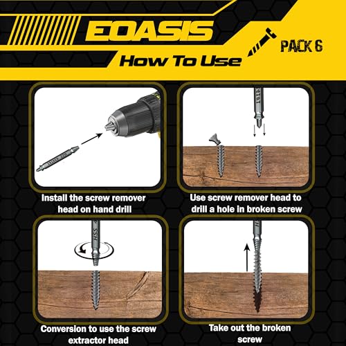 Gifts for Men ? Stripped Screw Extractor Set ? Father¡¯s Day Gifts from Wife, Daughter, & Son ? Easy Out Extractor Set for Nuts, Screws & Bolts ? Perfect Husband & Birthday Gifts (Silver (Pack of 6))