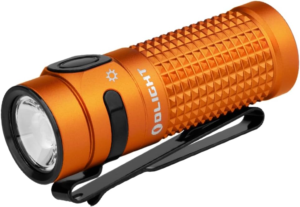 OLIGHT Baton4 Rechargeable EDC Flashlight - 1300 Lumens, IPX8 Waterproof, Compact & Versatile (Orange)