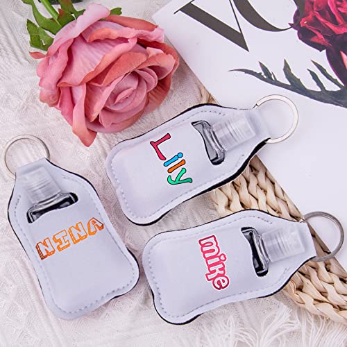 Duufin Pure White Sublimation Hand Sanitizer Holder Set 60 pcs with Keychain