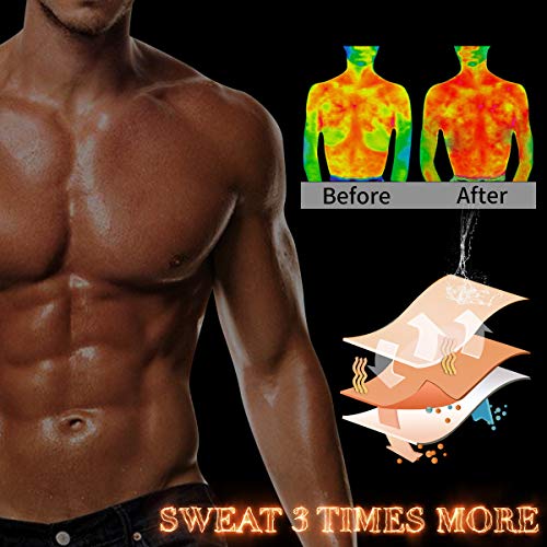 SHAPERIN Men's Black Neoprene Sauna Zipper Waist Trainer Vest XL for Body Shaping