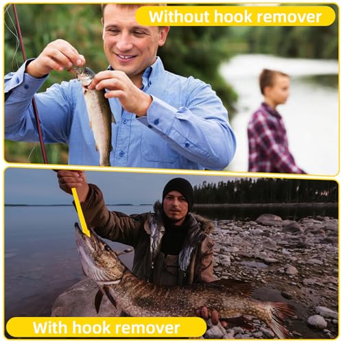 6-Pack Fishing Hook Remover Tool - Double-Head Plastic Extractor