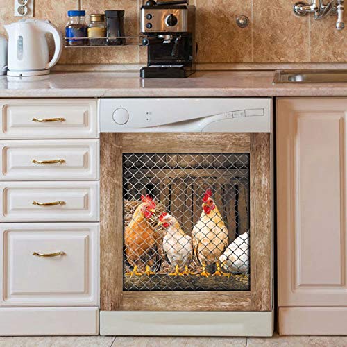 Country Rooster Dishwasher Cover Vinyl Sticker, 23x26 Inches
