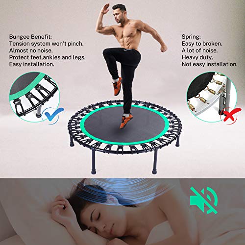 40" Mini Trampoline for Adults - Green - Low Impact Fitness Rebounder