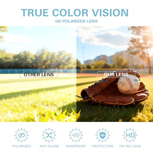 Suoso Kids Polarized Sun Glasses White Frame Blue Lenses UV Protection for Boys Girls 3-12