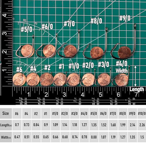 100 Pack Light Circle Fishing Hooks - Offset Wide Gap #4