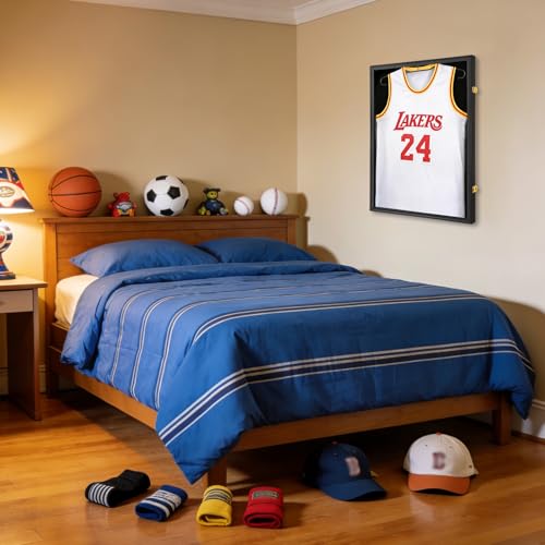 Jersey Frame Display Case - Black Shadow Box for Sports Jerseys