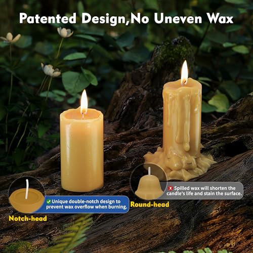 NOMFIX 20-Pack Natural Beeswax Emergency Candles, 3.1 x 1.3 in, 15+ Hour Burn