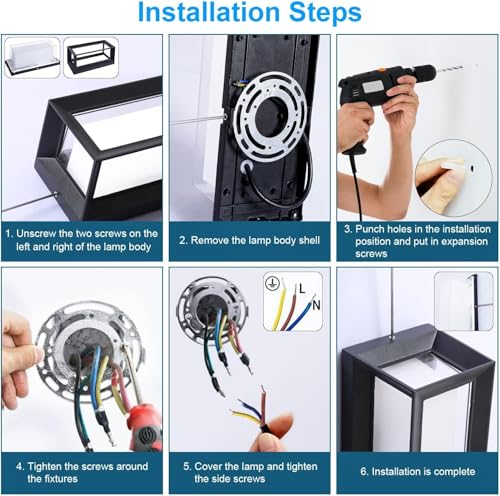 ledmo Outdoor Wall Lights 1800Lm Modern Outdoor Porch Light 6000K Bright Lighting Black Exterior Lighting Fixture Waterproof Christmas Fixture for House,Patio,Garage,Backyard，Hallway (2 Pack)