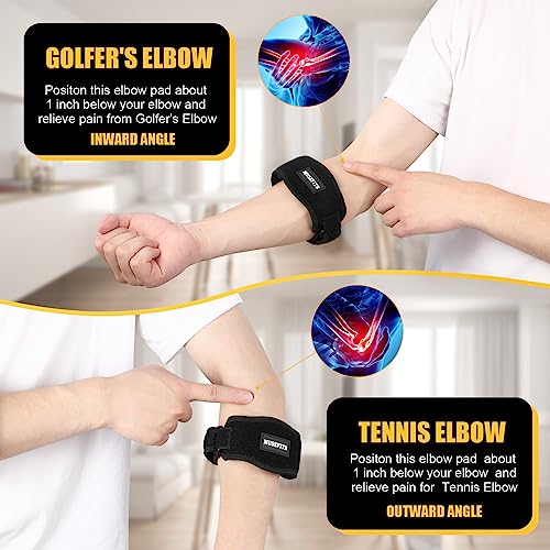 Elbow Brace for Tendonitis & Tennis Elbow - 2 Pack, Blue
