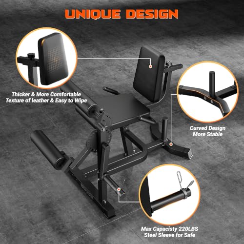 Leg Extension and Curl Machine - Adjustable Home Gym Equipment - Black-Z2