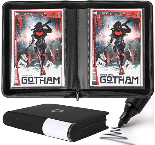 D DACCKIT Comic Binder with Sleeves - Holds 24 Comics, Classic Black