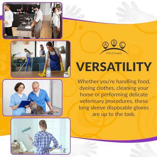 Disposable Elbow Gloves, 22 Inch Long. Clear Disposable Elbow Length Gloves for Food Handling, 1.1 mil HDPE