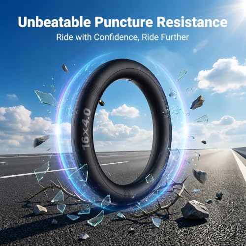 16x4 Fat Tire Inner Tube for Electric Bikes | Heavy-Duty Butyl with Schrader Valve