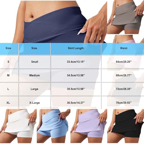 Lightweight Women's Skorts - Quick Dry Tennis & Golf Skirt - Black, Small