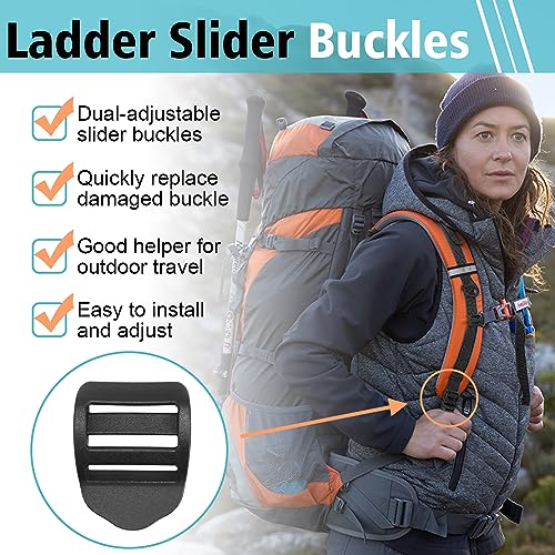 6 Pcs Ladder Lock & Tri-Glide Buckles for 1 Inch Straps