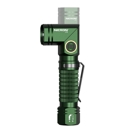 NICRON L74 Rechargeable Flashlight, 1000 Lumen High Brightness with 90° Rotatable Head, Magnetic Tail and 2-Way Clip, IP65 Waterproof, Compatible with Rechargeable Batteries and AA Battery