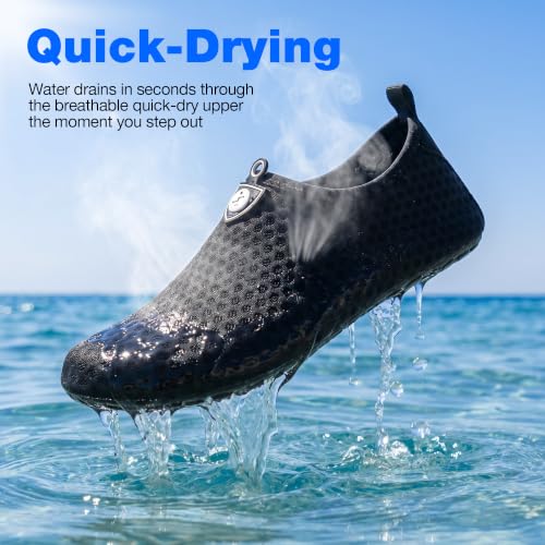 Water Shoes for Women & Men - Quick-Dry Aqua Socks - Black
