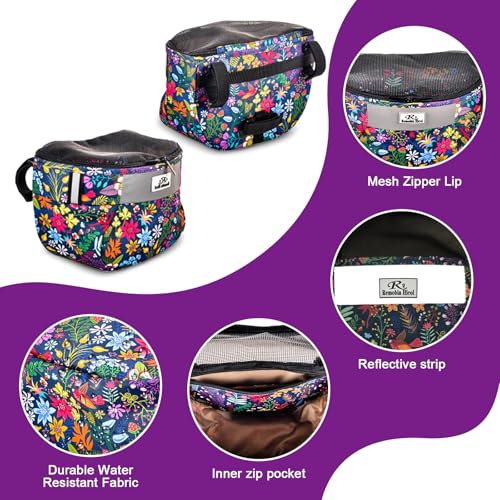 Kids Bike Basket - Durable Waterproof Handlebar Bag for Boys & Girls, Colorful Flower