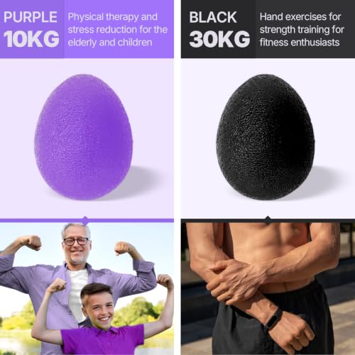 Hand Exercise Balls for Strength Training - Purple & Black