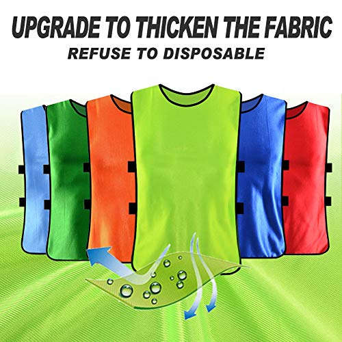 12 Pack Soccer Training Pinnies Vests for Youth & Adults