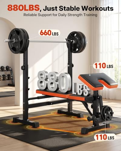 6-in-1 Adjustable Weight Bench Set for Full-Body Training - Allfit