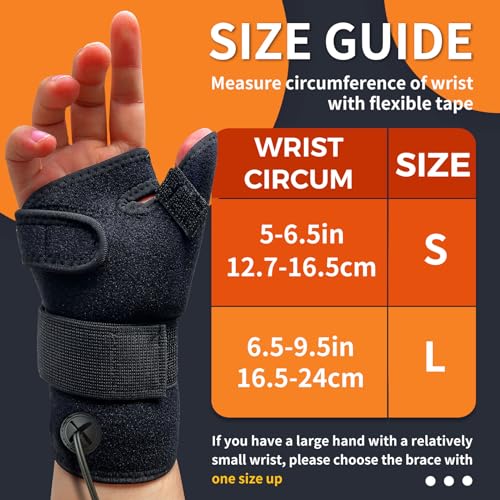 Electric Thumb & Wrist Heating Pad for Hand Arthritis with 3 Heat & 5 Timer Settings, Heated Wrist Wrap for Carpal Tunnel Syndromes, Tendonitis Left/Right Hand Pain Relief(L)