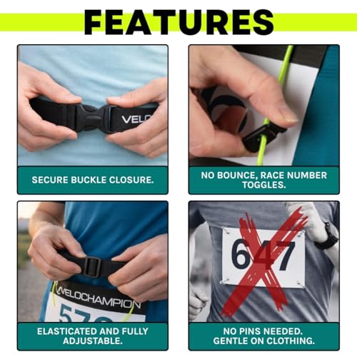 Triathlon Race Number Running Belt - Medium, Adjustable & Lightweight