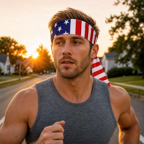 USA Flag Soccer Headband - Breathable Sweatband for Fans