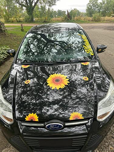 Yellow Sunflower Vinyl Decal - 3-Inch Weatherproof Sticker for Car & Window