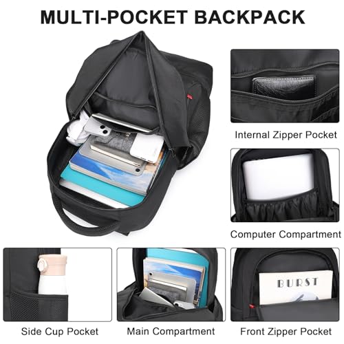 Seyfocnia 21-Inch Waterproof Gym Backpack for Men with Shoe Compartment - Casual Black
