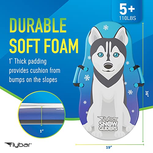 36" Foam Toboggan Snow Sled - Blue Dog Design, 110 Lbs Capacity