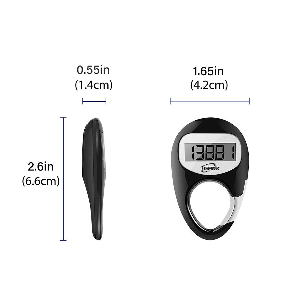 iGANK Simple Walking Pedometer 3D Step Counter for Men Women Kids