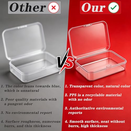 Clear Plastic Card Storage Boxes - 6 Pcs for Trading & Playing Cards
