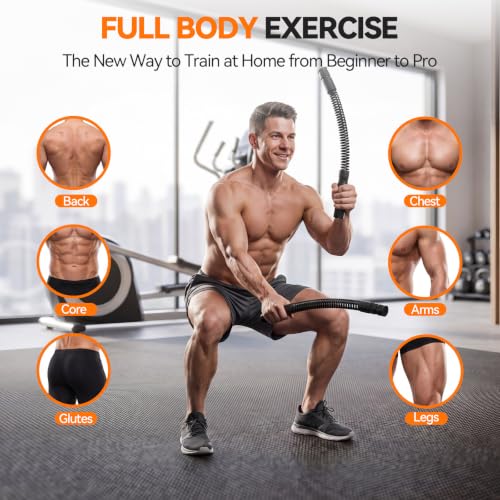 Ropeless Battle Ropes for Home Gym - 3 Adjustable Resistance, Black
