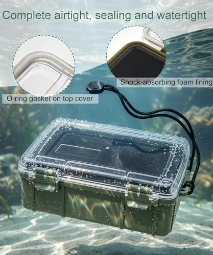 Uxwuy Olive Green Large Waterproof Dry Box – Airtight Floating Hard Case for Survival, Electronics & Outdoor Gear (Green)