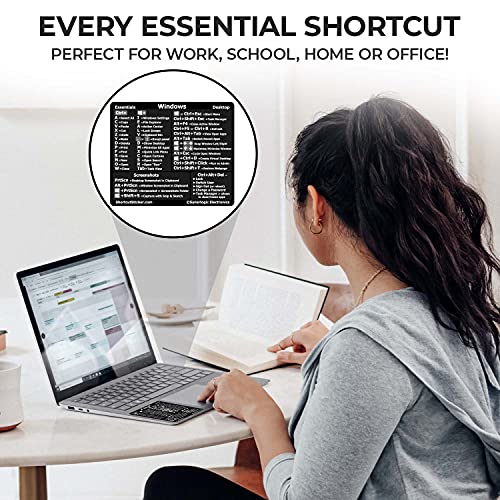 Windows Keyboard Shortcut Sticker - Black, Small - Essential Cheat Sheet
