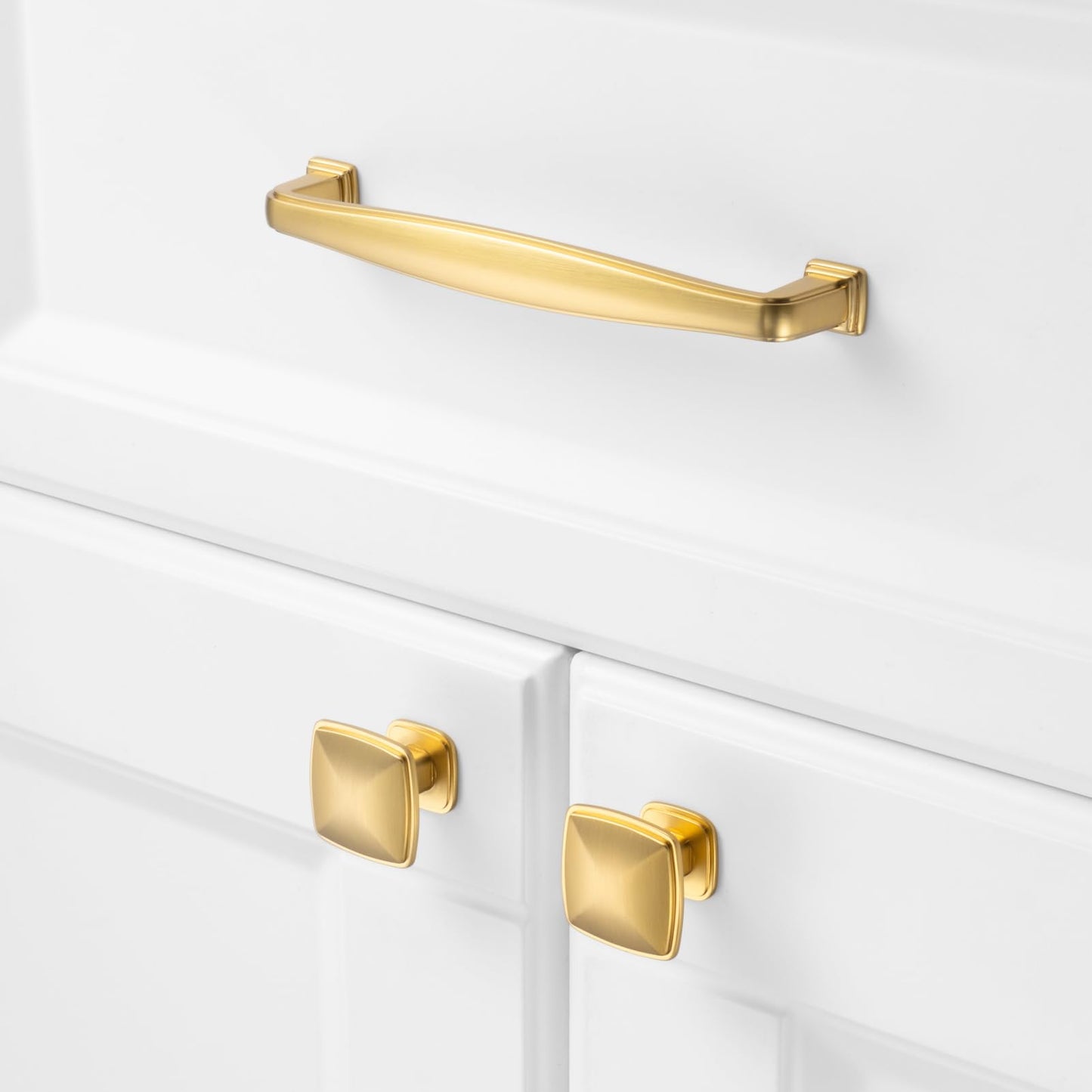 KOOFIZO 30 Pack 5 Inch Brushed Gold Kitchen Cabinet Pulls Brushed Gold Cabinet Handles Gold Cabinet Hardware for Kitchen Cabinets 1817 Drawer Dresser Cupboard Bedroom