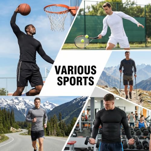 LANBAOSI Men's Mock Turtleneck Compression Shirt XL Black Base Layer