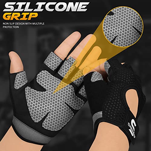 Lightweight Microfiber Workout Gloves for Weight Lifting - Large Black