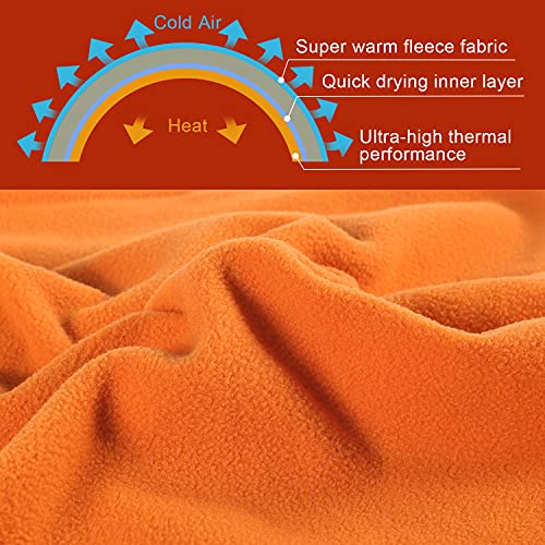 Cold Weather Balaclava Face Mask - Windproof Thermal Hood - Orange